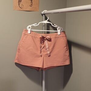 Express Women's Lace-Up 2.5 Inch Dress Shorts, Size 4, Mauve Pink